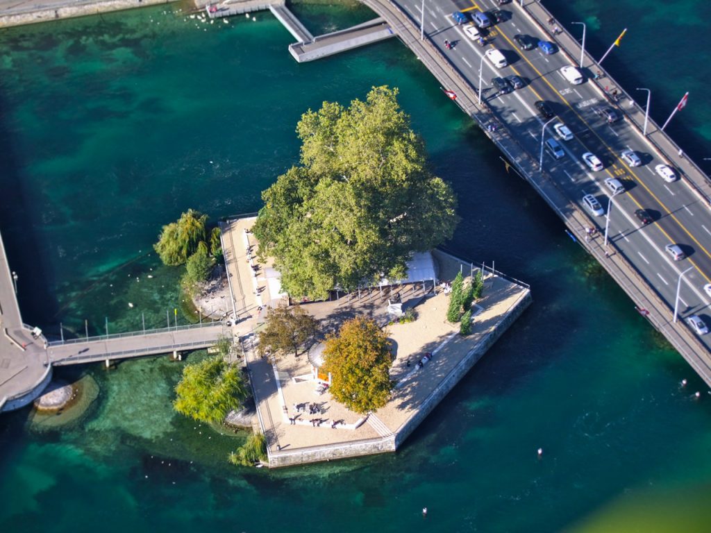 Best Instagram spots in Geneva: Île Rousseau