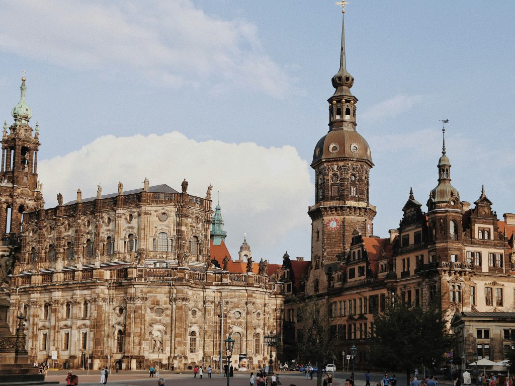 Castles near Dresden: historic Dresden castle and cathedral