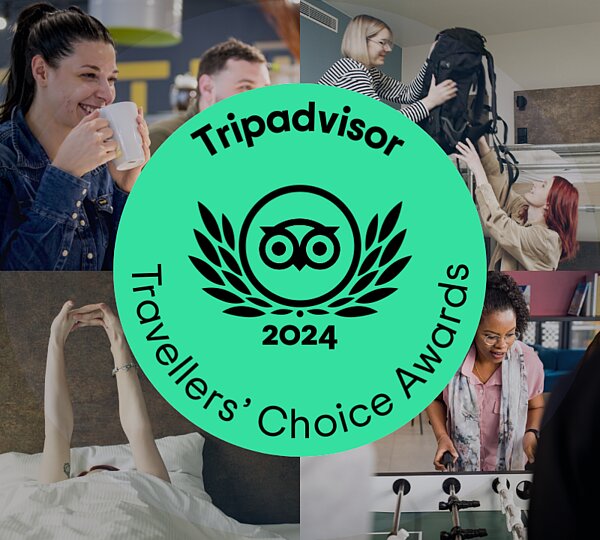 TripAdvisor Travellers Choice award logo, won by MEININGER Budapest Great Market Hall