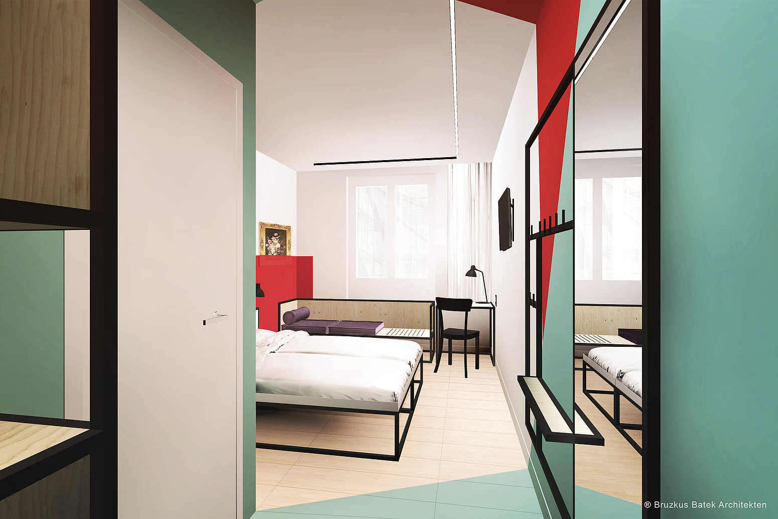 MEININGER Hotels Double Room designed by Bruzkus Batek Architects